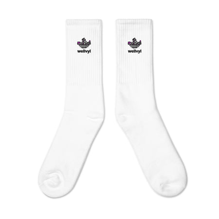 Kale Embroidered socks (white)